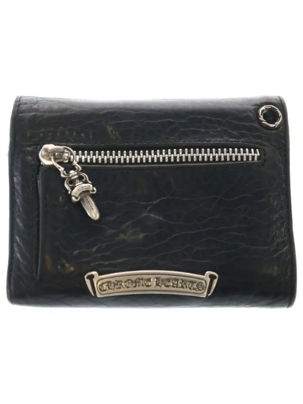 Chrome Hearts Wave Mini Leather Wallet Black